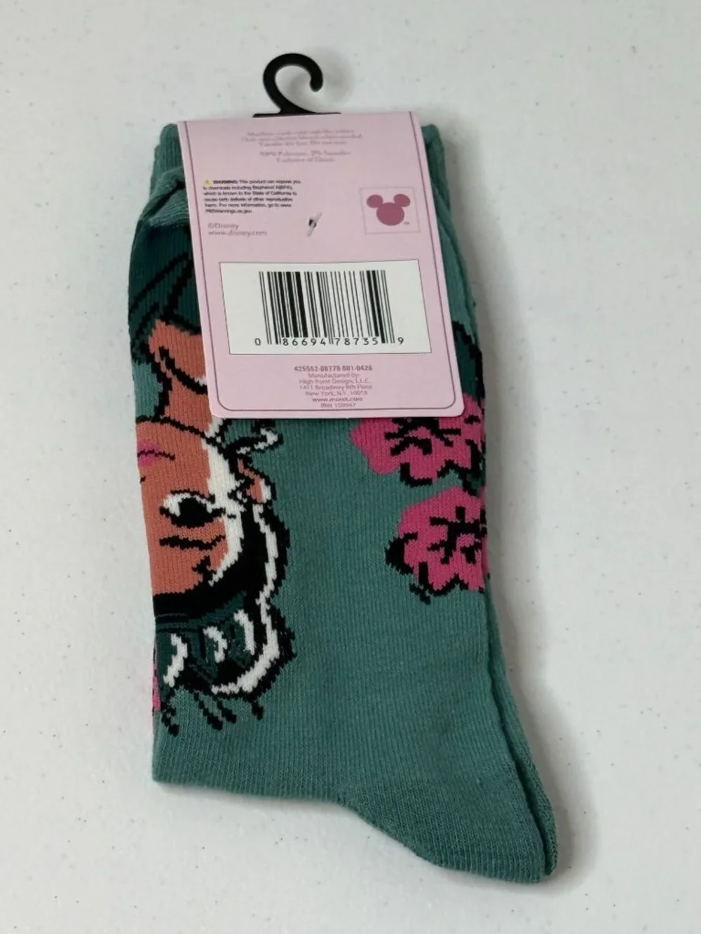 Disney Princess Tiana Floral Crew Socks NWT